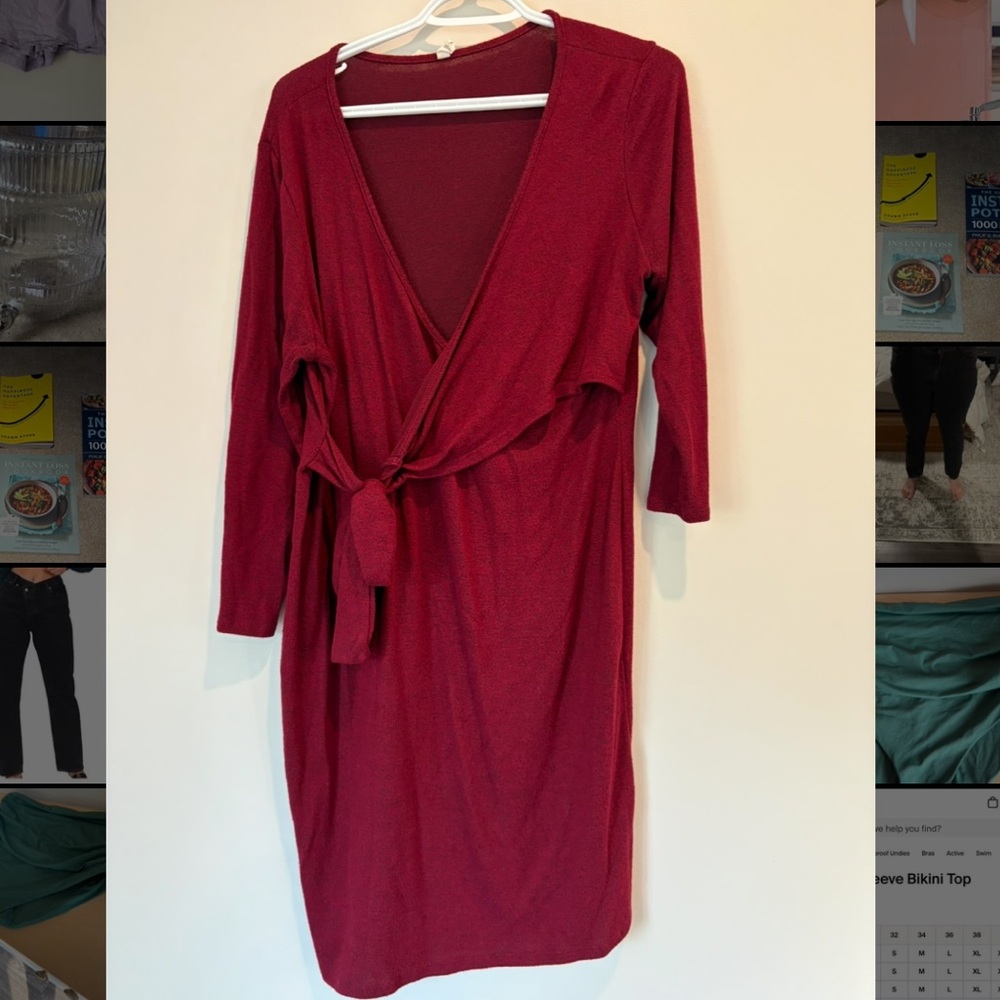 Pinkblush Burgundy Wrap Dress